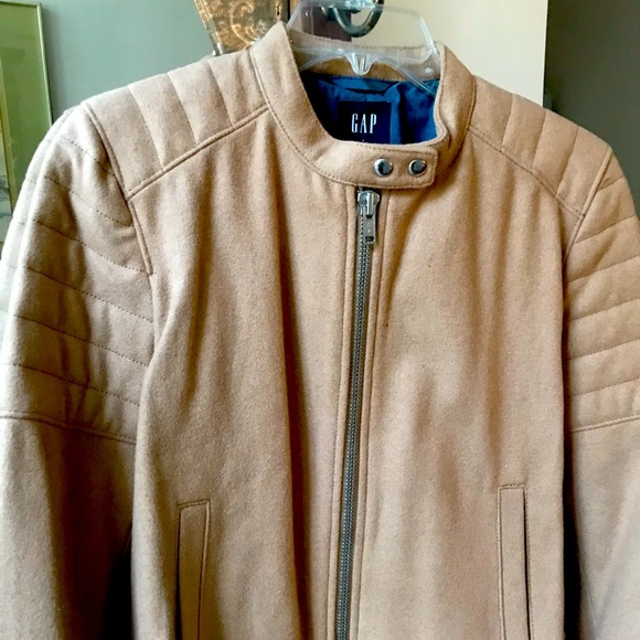 GAP Jackets & Blazers - NWOT! Gap Women’s Large Wool Moto Jacket. Taupe.